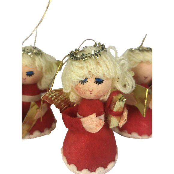 Vintage Blonde Choir Angels Christmas Ornament Decoration Flocked Foam Taiwan - Picture 4 of 12
